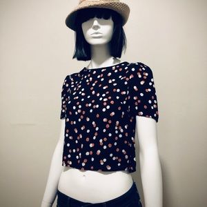 Leith • Crop Top with Polka Dots • Black